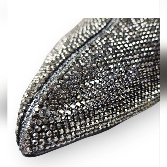 New INC Tall Sparke Knee High Boots Block Heel Pewter Crystal Sz 5 Taylor Swift - Picture 3 of 16